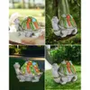 Istatue Solar Turtle Garden Statue with 19 Colorful Succulent LED Lights 8.3'' Resin Tortoise Figurine - Outdoor Decor for Lawn Patio Yard Home