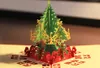 Kreativ 3D Pop -up Weihnachtsbaum handgefertigt rote Farbgrußkarten Weihnachten Dekor Festliche Party -Event1754586