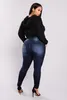 Jeans féminins 2024 Femme plus taille haute taille skinny denim fat maman L-5xl Qualité