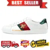 Ace baskets Designer Womens Mens Chaussures Bee Bas Casual Casual Shoe Sports Trainers Broidered White Green Stripes Jogging Jogging