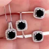 Luxury Moisanite Jewelry Set 925 Sterling Color Color Bridal Jewelry Set 1CT Round Moissanite Pendant Collier Collier Boucles d'oreilles Ensemble pour les filles Gift Girls