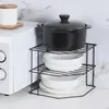 Storage de cuisine Black / White Assaison d'assaisonnement étagères d'angle amovible Rack de puits de poinçonnage Iron Iron de vidange de 3 couches