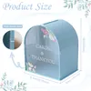 Wooden Wedding Card box Arch Slide Slot Blue Acrylic Transparent Window DIY Money Envelopes Boxes for Anniversary Party 240510