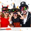 Autre organisation d'entretien ménager Nouveau 8pcs Halloween Diy Scratch Masks Magic Rainbow Color Kids Painting Gift Toys Party Favors Decora Dhrae