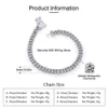 Rinntin Smn51 Hip Hop Sterling Sier 6 мм 8 мм 10 мм 12 мм 14 мм VVS Diamond Collece Moissanite теннисная цепь