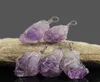 Handgewebte weiße Kupferpackung Amethyst Crystal Cluster Reiki Schmuck Natural Kristall Prototyp Stone Fashion Charme Frauenanhänger1825462