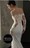 Designer 2024 NYHETS SOLE Sjöjungfru Light Wedding Dress Elegant Bride Bateau Sweep Train Dress