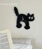 Corloges murales intéressantes Black Running Cat chien horloge murale dessin animé en acrylique de mode de mode salon décoration maison cadeau Q240509