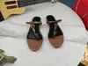 Summer Design Round Head Shoes Sandal Flats Cassandra Black Calfskin Leathers Flip Flop Sandals Slipper Ankle Strap Cool Flat Slippers Block Heel Sandaies