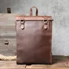 Plecak S.worker Vintage Vintage, prawdziwy skórzana torba laptopa Cowhide School Crazy-konia swobodny prosty styl retro