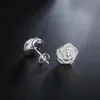 Boucles d'oreilles étalon Bude fleurie 925 Boucle d'oreille en argent sterling pour femmes cadeaux d'anniversaire de mode