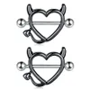 Anelli di capezzolo 2 pezzi di acciaio chirurgico perforato a forma di cuore anelli piercing anelli a bordo perforato Gioielli piercing del corpo 14g Y240510
