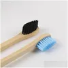 Brosses à dents jetables brosse à dents naturel bambou écologique amical fibre nettoyage oral dents de dents en bois handle gouttes