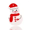 Present Wrap 6st Christmas Plastic Candy Bags Santa Claus/Snowman/Handskar Biscuit Packaging Bag 2024 Navidad Home Party Gifts Packing