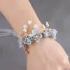 Hochzeitsarmbänder Braut Handgelenk Blume Corsage Schöne Handblumenarmband Luxus Hochzeit Brautjungfer Schwestergruppe Armband Ribbon Accessoires