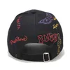 Caps de bola FS Fashion Black White Street Graffiti Snapback Baseball Cap Brand Men Hat Summer Hip Hop Caps For Women 2023 Gorras para Mujer Y240507