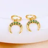 Boucles d'oreilles en peluche crmya color or pour les femmes Piercing Piercing Cubic Zirconia Moon Earge 2024 bijoux en gros