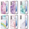 Cas de téléphone portable pour Samsung S24 Ultra S23 S22 Plus Ultra Doubing Electroplated Marble Designer Mobile Phone Case