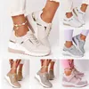 Casual Shoes Woman 2024 Trend Ladies Summer Fashion Skórzana koronkowa okrągła głowa oddychająca grube sporty zapatos para mjeres