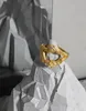 NUOVI anelli cotti minimalisti testurizzati in argento sterling S925 anelli geometrici irregolari dorati 18k