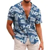Mäns casual skjortor skjorta krage sommar kortärmad hawaiian personligt mönster 3d utskrift lös arbetssemester bekväm design