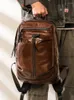 Backpack Retro Genuine Leather Men's First Layer Cowhide Laptop Bag Large Capacity School Bags Travel 2024 Trend