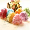 12 boîtes 6pcs Pink Decorative Rose Bud Petal Soap Fleur Fleur Fondière de mariage dans la boîte en forme de coeur 282X