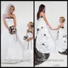 Halfter eine Linie Camo Flower Girls Kleider KAPEL ZUG DRAPED FORMAL GIRLS PARTY Kleider handgefertigte Blumen geschmücktes Kleinkind 2016 Hochzeit Dres 236z