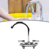 Badrumsvaskar kranar mässing dubbel handtag bassäng kran hålstyrning roterande och kall mixer kran kök tvättställe