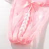 韓国のオープンクロッチデザインビーズレディー快適な蝶の結び目gストリングトライアングルショートパンツレディー下着トンパンティーセクシーブリーフレディアンダーパンツ