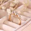 Trouwringen Leuke vrouwelijke witte ronde zirkon stenen ring trendy geelgouden kleur bruid sieraden cadeau voor vrouwen