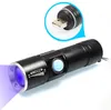 NEU 395nm UV Taschenlampe USB wiederaufladbare zoomable lila Leuchten Fackeln Inspektionslichtlampe