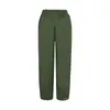 Women's Pants Cargo Streetwear Women Solid Dandelion Printed Elastic Waist Pockets Wide Leg Trouser Clothing