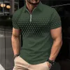 Polo's voor heren nieuwe zomer heren poloshirt flip kraag korte mouwbrief afgedrukte knop mode top Q240509