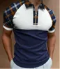 Mens Polos Designer Summer Polo Shirt Casual Streetwear Stripe Print Shirts Tops Brand Short Sleeve Zipper Tee Men Clothes 5598ess