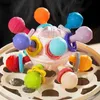Dişer Oyuncaklar Montessori Bebek Oyuncaklar 0 12 ay sensör çıngırak dişleri kavrama aktivite geliştirme oyuncak silikon bebek dişleri oyuncak d240509