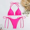 Swimwear pour femmes Sexy Womens String Color Couleur Bikini Costume latérale STRAPE SEMPLE STAPE FOMMES SPARATIONS SPARATION AIGNABLE BRÉSILIEN Suite de plage J240510