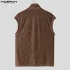 T-shirts masculins Incerun Tops 2024 Fashion coréenne Mode V-Neck Texture rayée Camiseta Clubs Club Clubs Male T-shirts S-5XL
