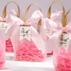 3 pezzi di regalo regalo da 10 pezzi 10 pezzi di regalo in PVC Clear Pvc con borsa regalo per borse da regalo in plastica a nastro rosa per avvolgimento per festività per le vacanze