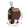 Bag Pouch Mini Pocket Leather Golf Ball Storage Metal Button Holder Håll 2 bollar Tillbehör 240428