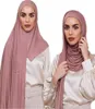 Plain Hijab Présewn instantané Premium Jersey Head Scarf Wrap Femme Femme 170x60cm 2201114290258