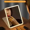 Miroirs compacts Miroir de maquillage à LED Intelligent écran tactile 180 degrés Bracket de chargement USB rotatif Q240509