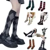 Femmes chaussettes Knee High College Vintage Multicolor Argyle Plaid Print Stockings