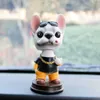 Interior Decorations Cool Pug Nodding Dog Car Dashboard Decor Toys Bobblehead Car Accessories Interior Shaking Head Figures Cute Car Ornament Gifts T240509