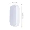 Wall Lamp 12/15W LED Oval Wal Lamps Moistureproof Front Porch Bathroom Ceiling Light Surface Mount Waterproof Outdoor Garden Lighting