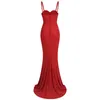 Casual Dresses Luxury Women's Evening 2024 Elegant Brown Red Sleeveless Bodycon Beading Glitter Maxi Long Celebrity Party Guest Gowns