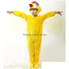 Dancewear childrens drames mignons petits animaux oiseaux jaunes montrent des costumes de livraison bébé, enfants maternité bébé vêtements cosplay dhrjx