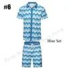Moda marki męskiej fali z krótkim rękawem koszula plażowa gorące szorty letni zestaw zwyczajny