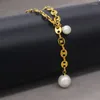 Collane a ciondolo perle alla moda perla 18k anco di ancoraggio in oro catena gonfiata elegante link di design originale di lusso estetico per le donne regali