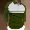Мужские Polos New Mens Classic полосатая рубашка поло с длинными рукавами 2024 весна/лето повседневная работа негабаритная S-5XL Q240509